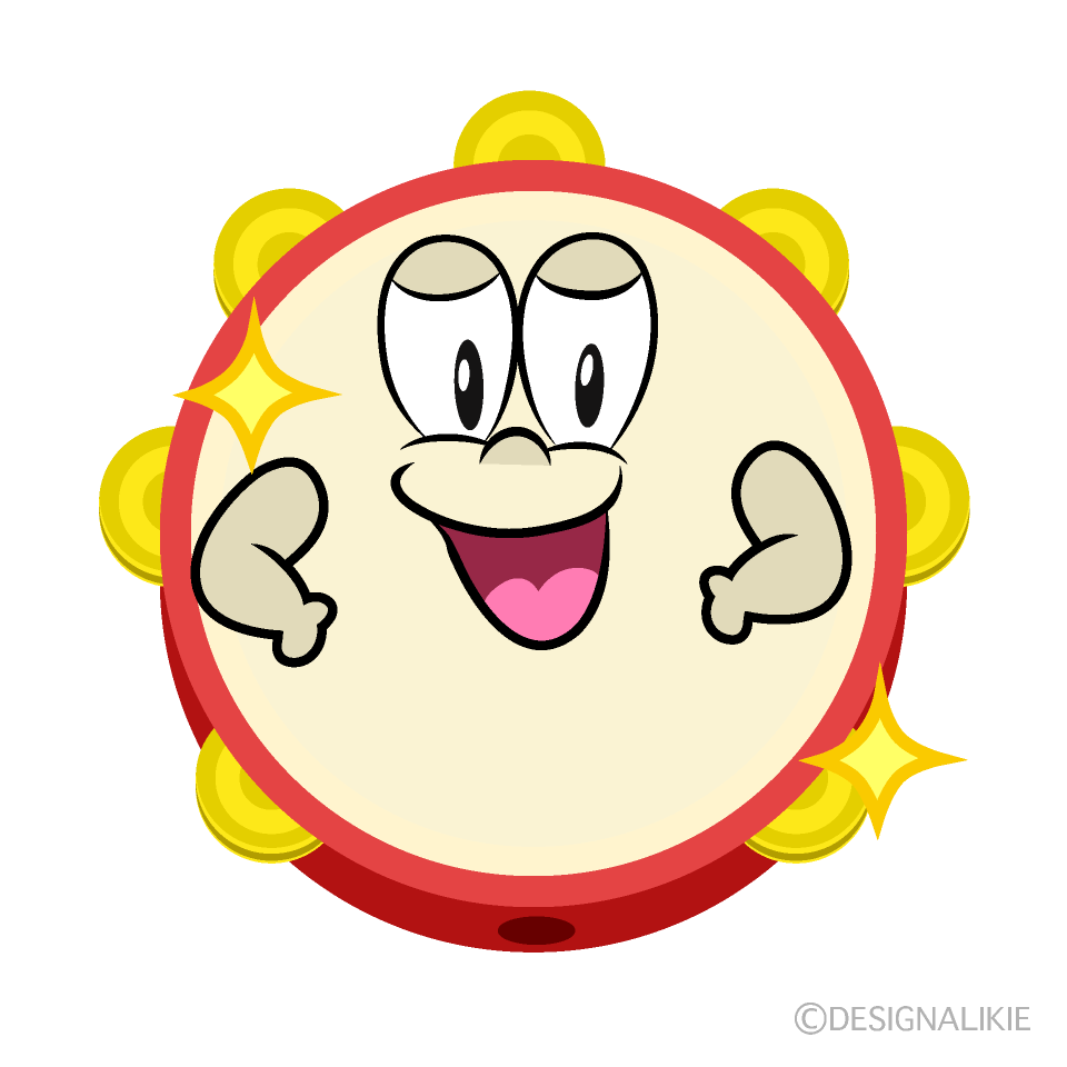 Glitter Tambourine Cartoon Character Image