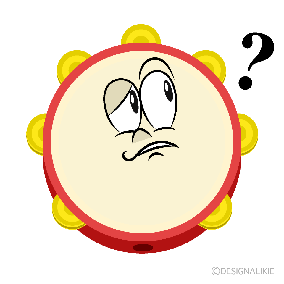 Thinking Tambourine Cartoon Character Image