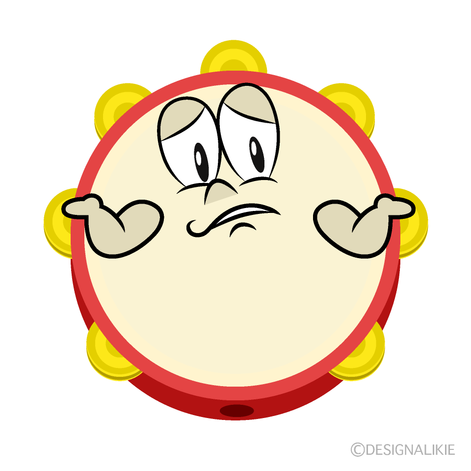 Troubled Tambourine Cartoon Character Image