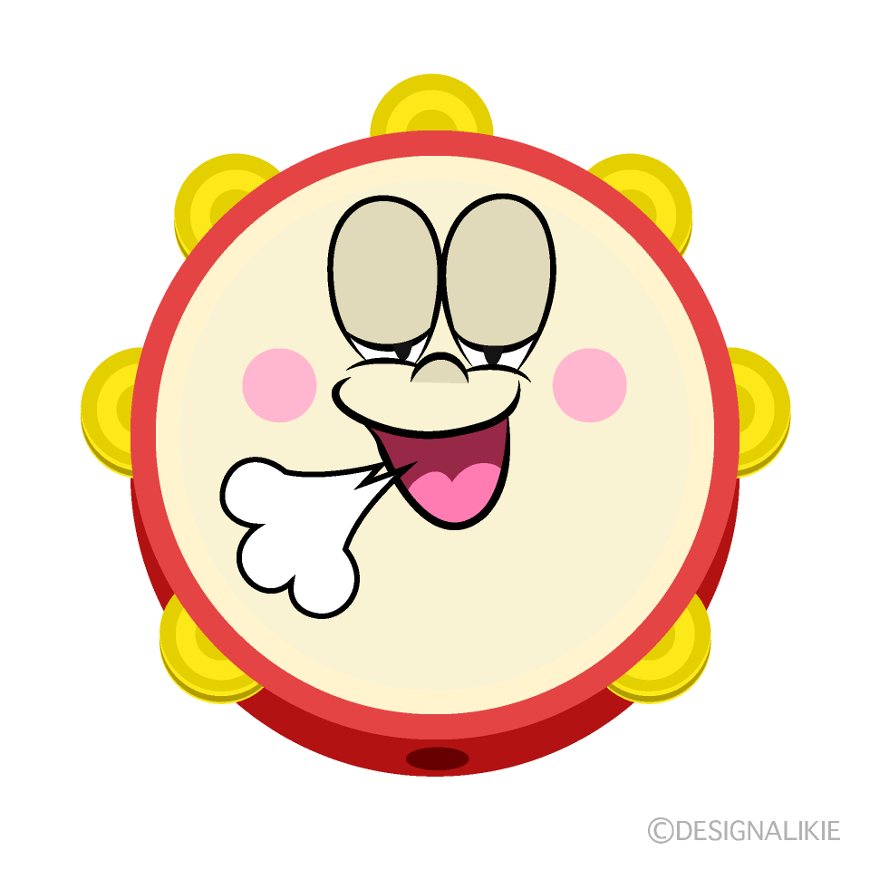 Relaxing Tambourine Cartoon Character Image