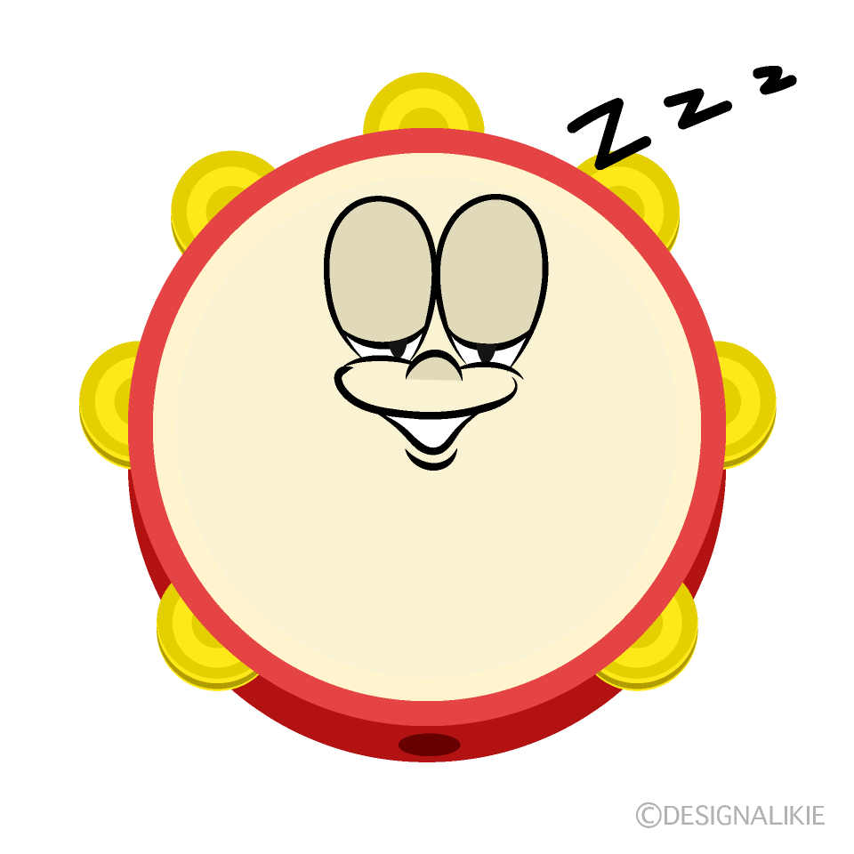 Sleeping Tambourine Cartoon Character Image