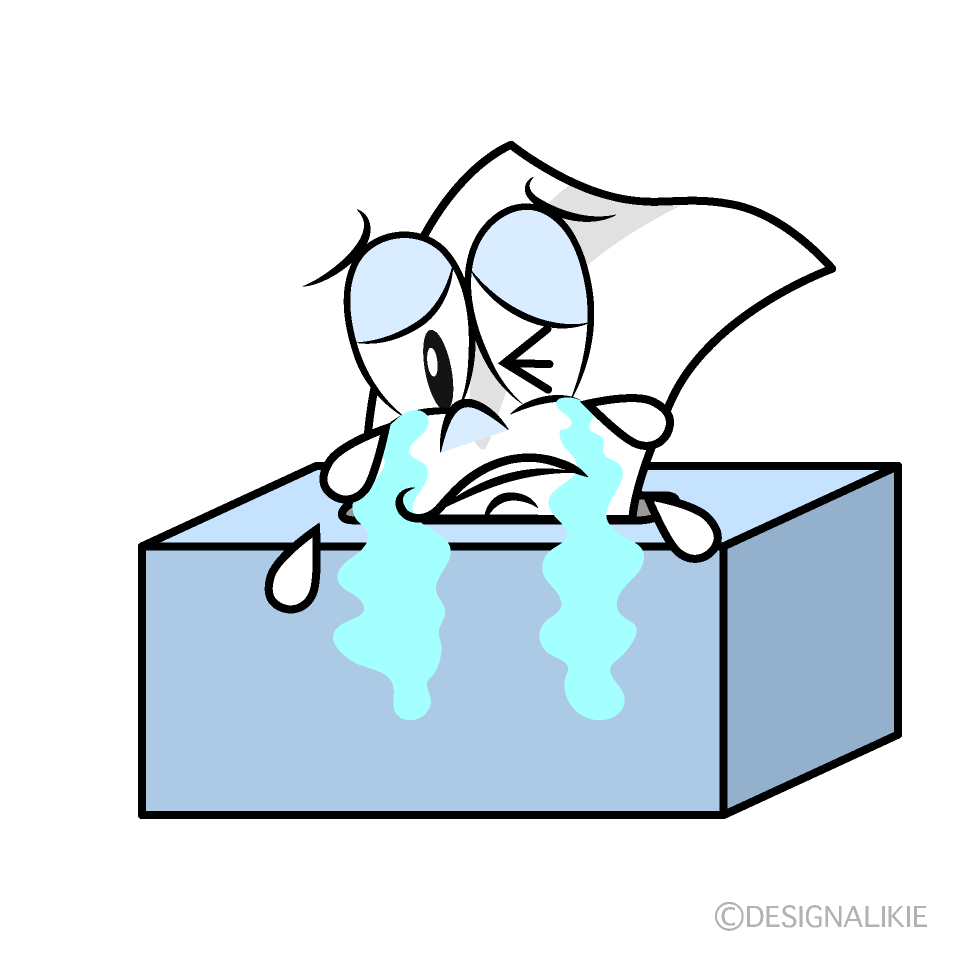 Crying Tissues Cartoon Character Image