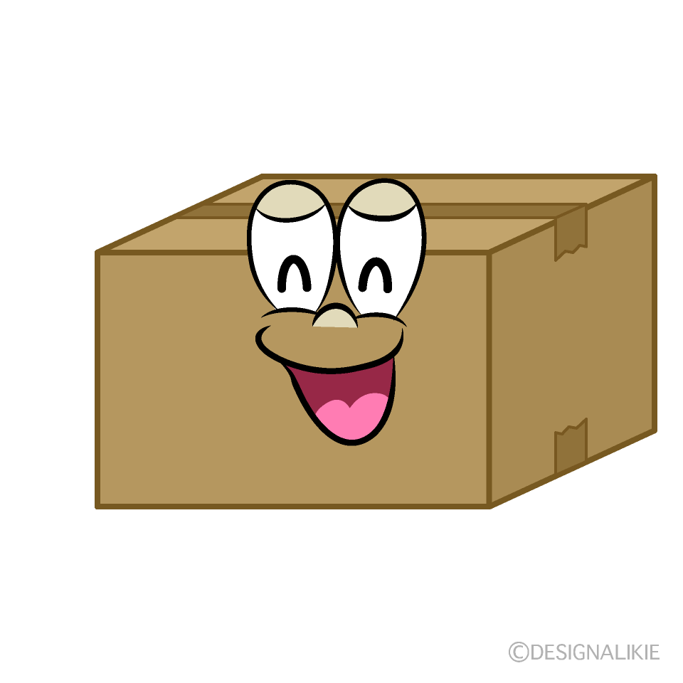 Smiling Box Cartoon Character Image