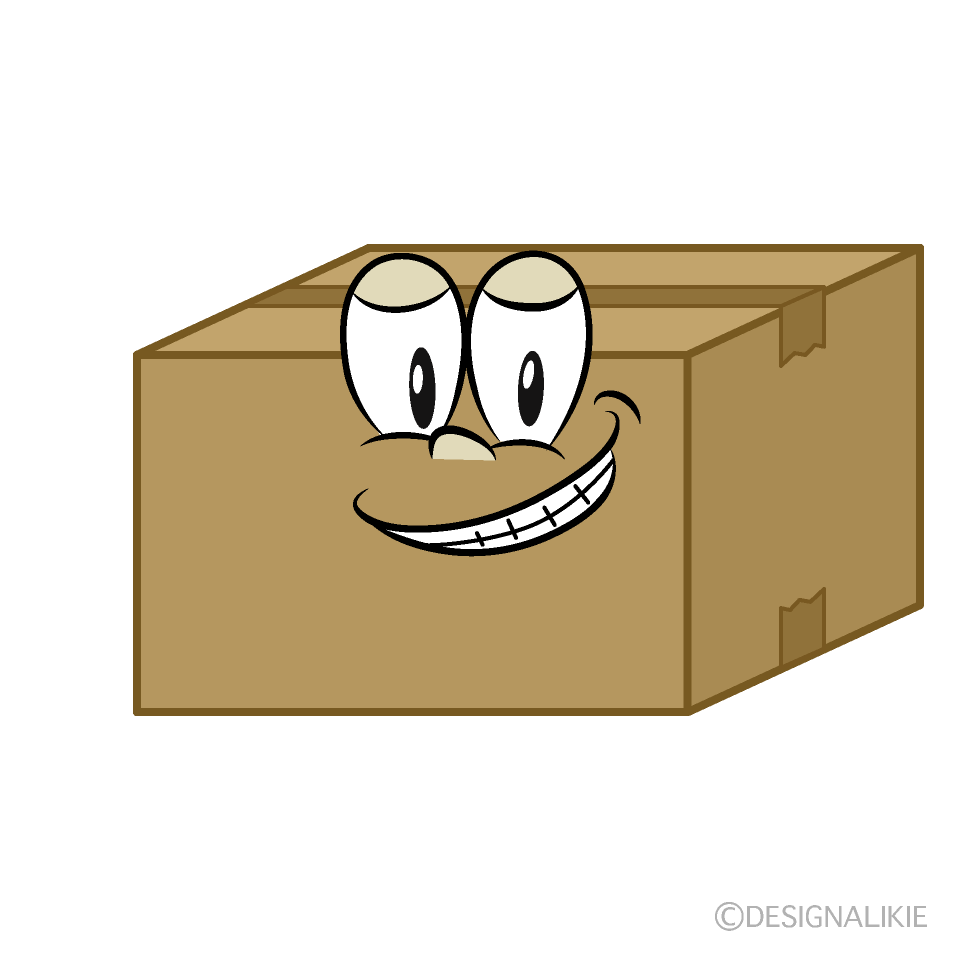 Grinning Box Cartoon Character Image