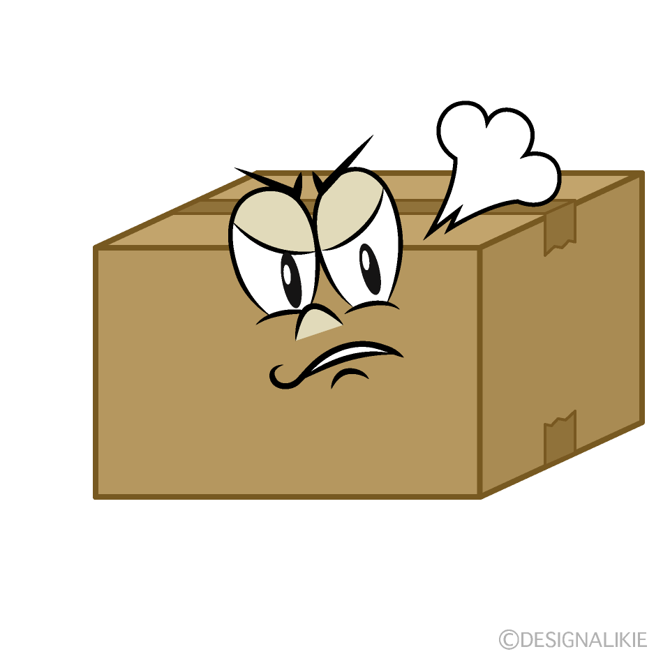 Angry Box Cartoon Character Image