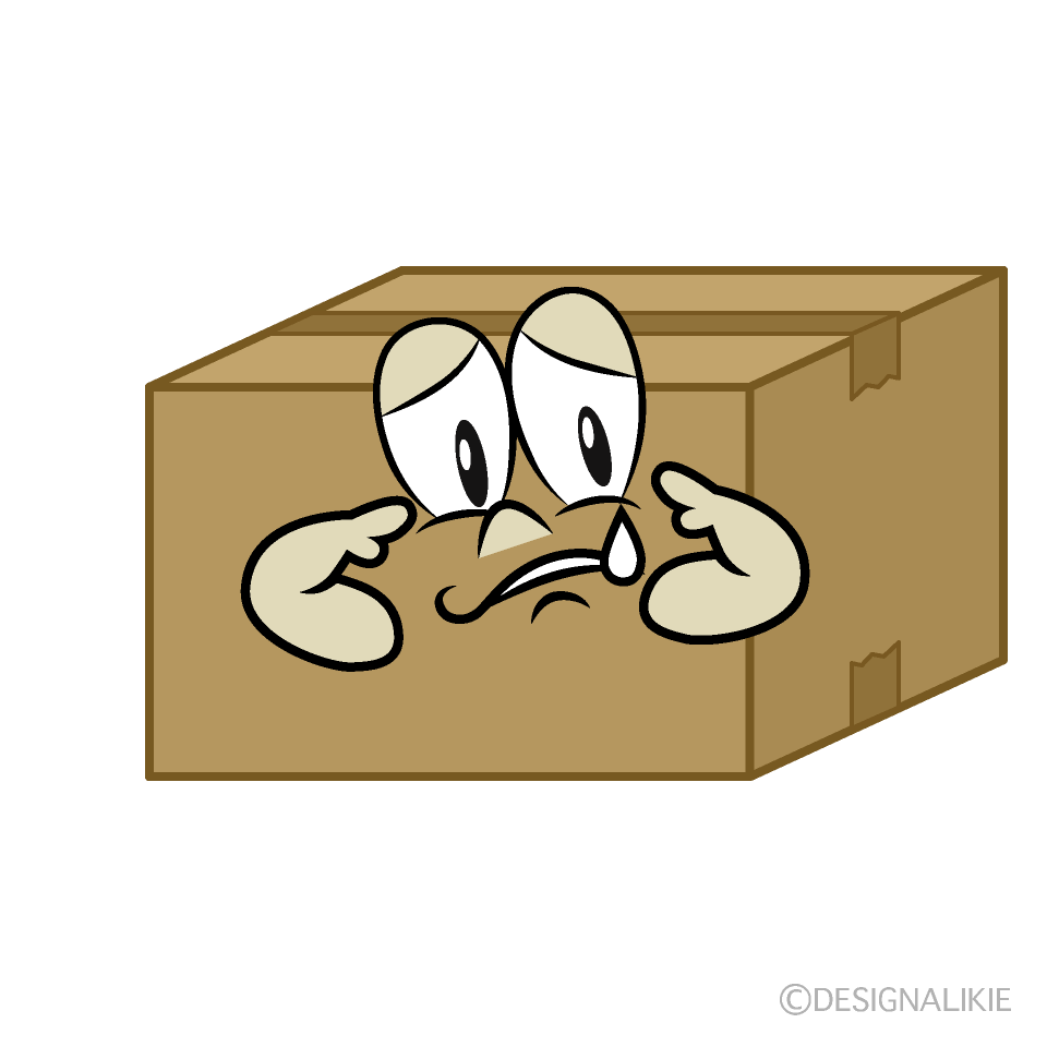 Sad Box Cartoon Character Image