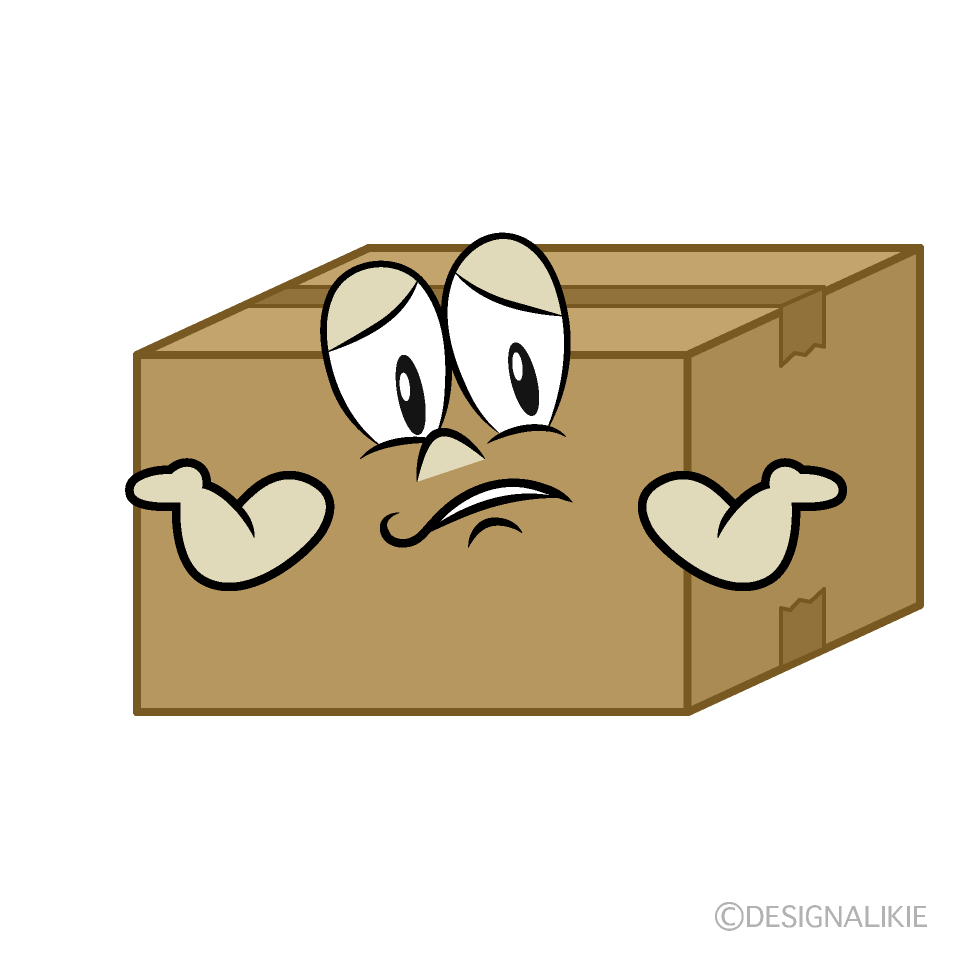 Troubled Box Cartoon Character Image