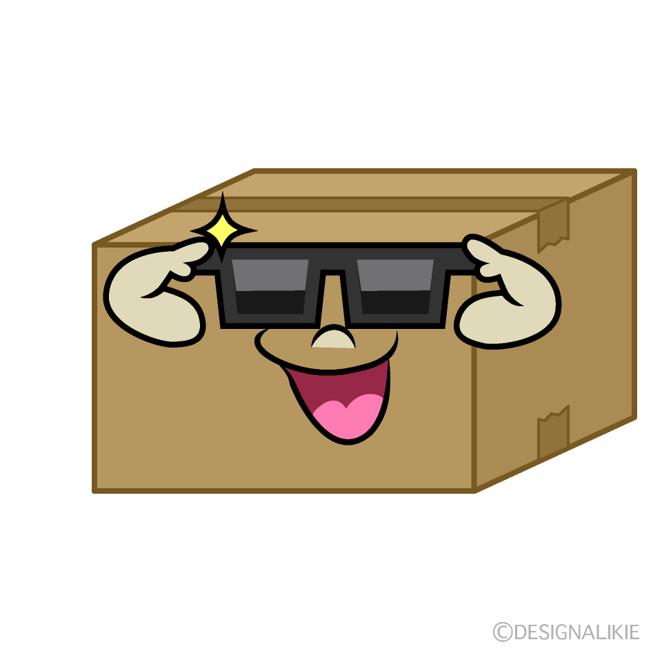 Cool Box Cartoon Character Image