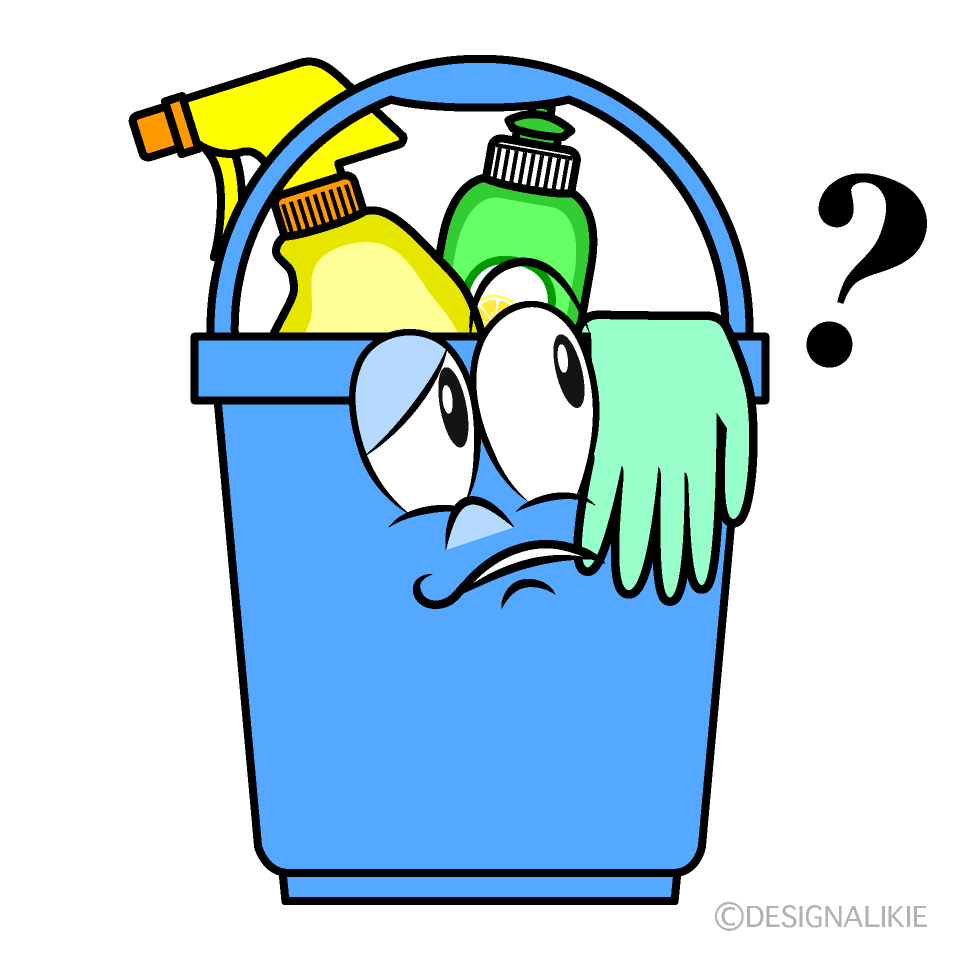 Thinking Bucket Cartoon Character Image