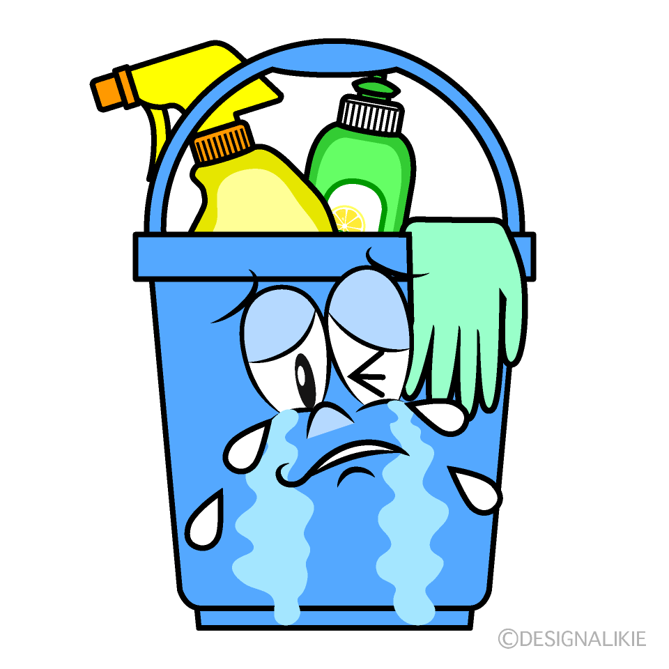 Crying Bucket Cartoon Character Image