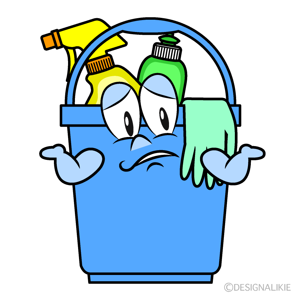 Troubled Bucket Cartoon Character Image