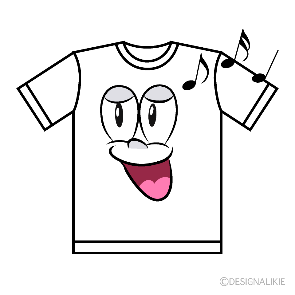 Singing T-shirt Cartoon Character Image