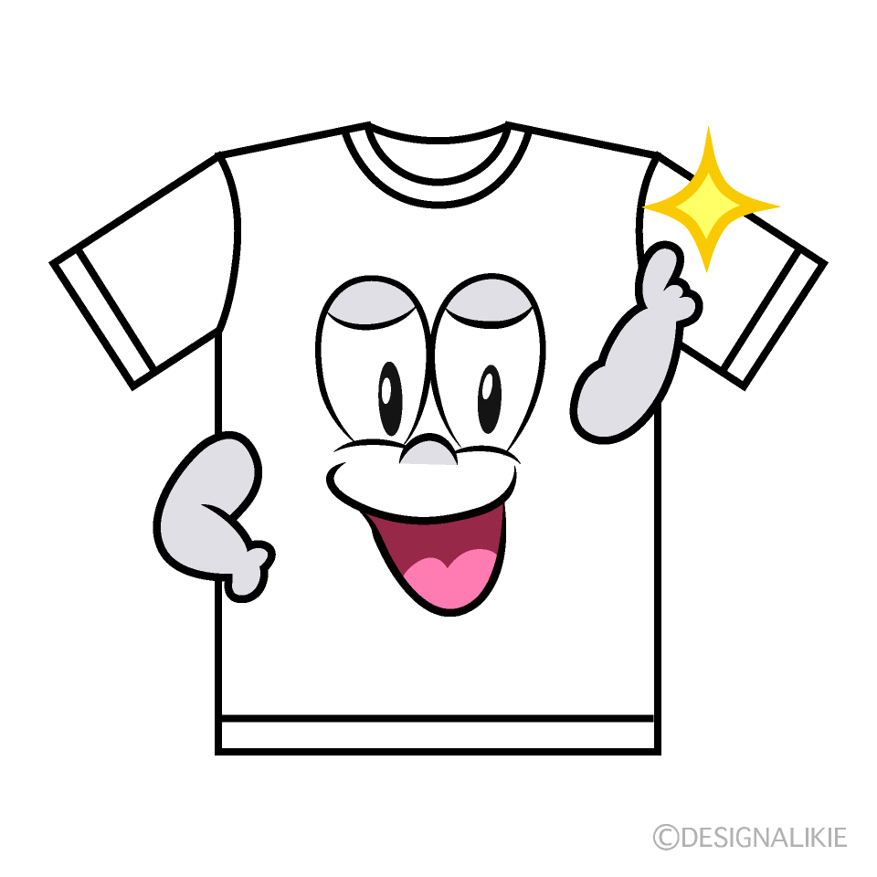 Posing T-shirt Cartoon Character Image