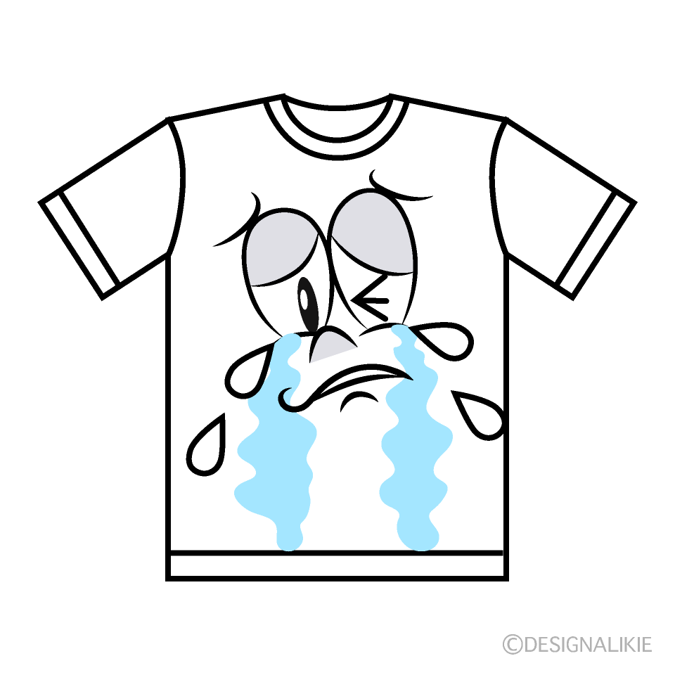 Crying T-shirt Cartoon Character Image