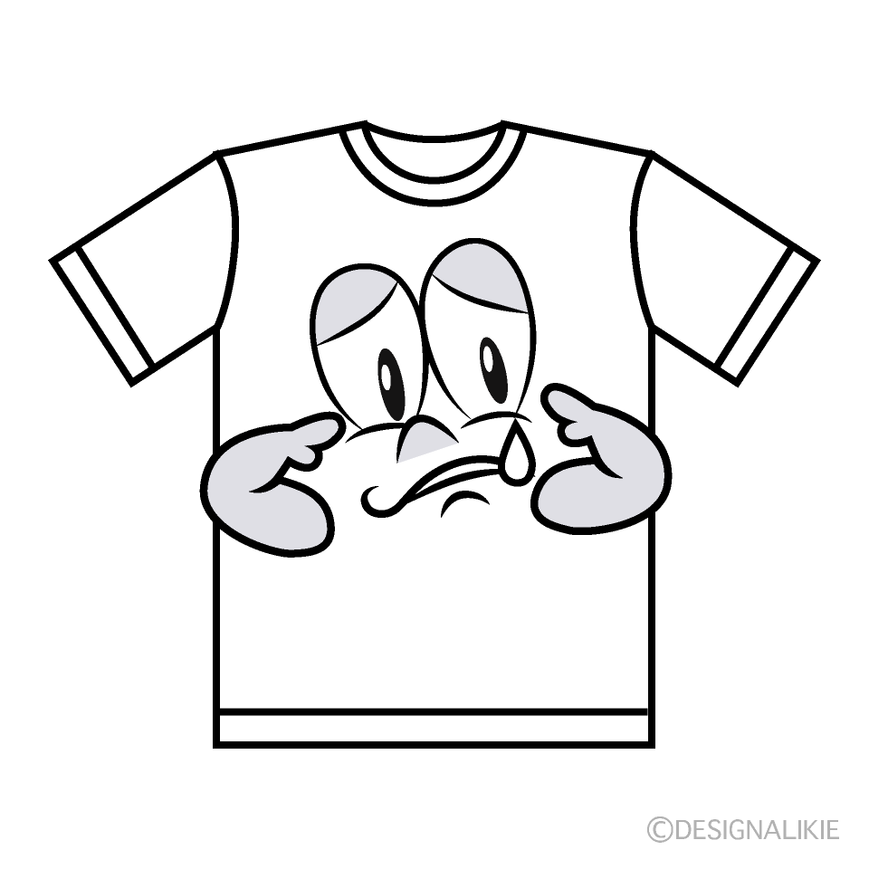 Sad T-shirt Cartoon Character Image