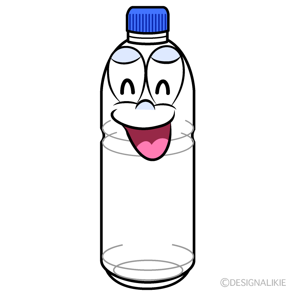 Smiling Plastic Bottle Cartoon Character Image