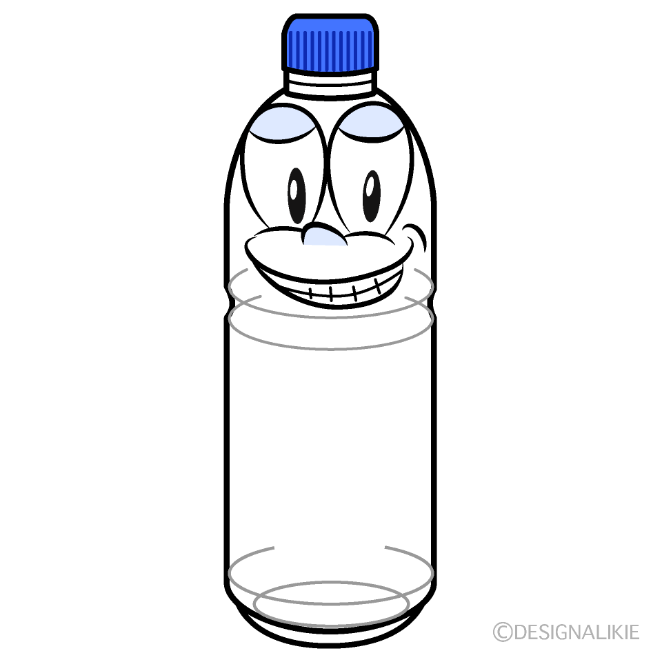 Grinning Plastic Bottle Cartoon Character Image