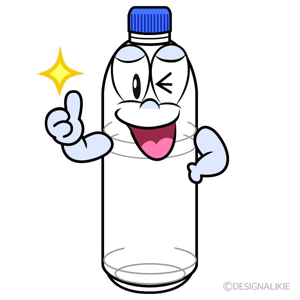 Thumbs up Plastic Bottle Cartoon Character Image