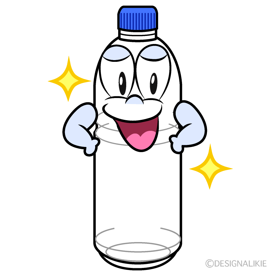 Glitter Plastic Bottle Cartoon Character Image