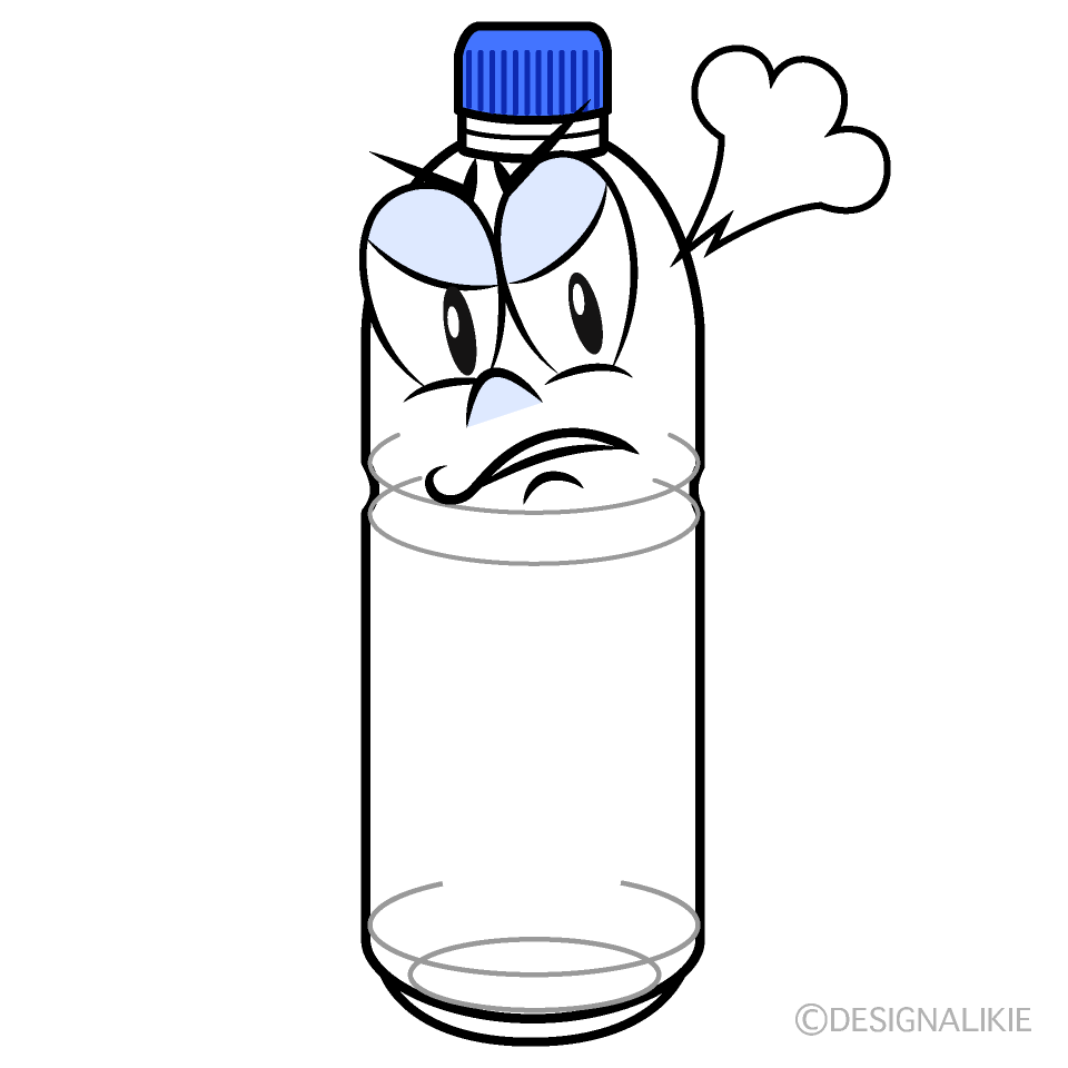 Angry Plastic Bottle Cartoon Character Image