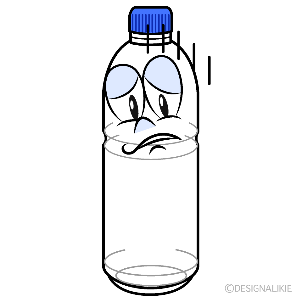 Depressed Plastic Bottle Cartoon Character Image