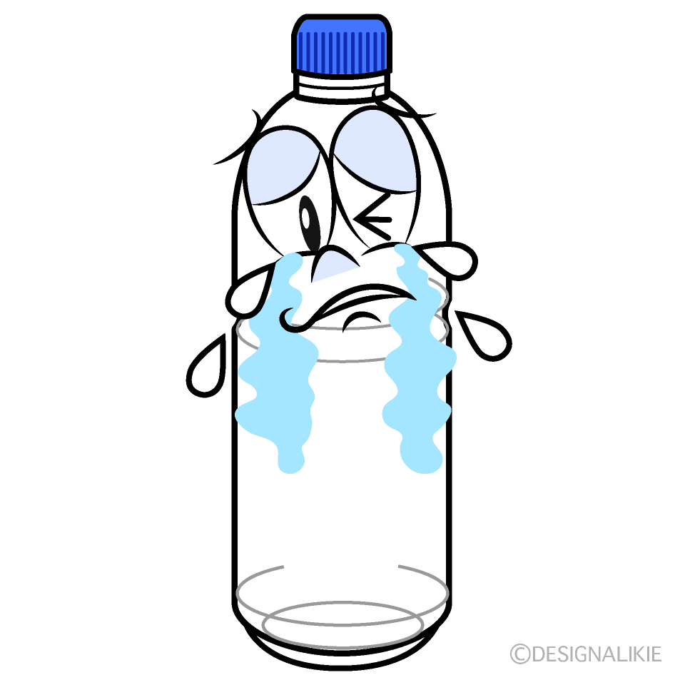 Crying Plastic Bottle Cartoon Character Image