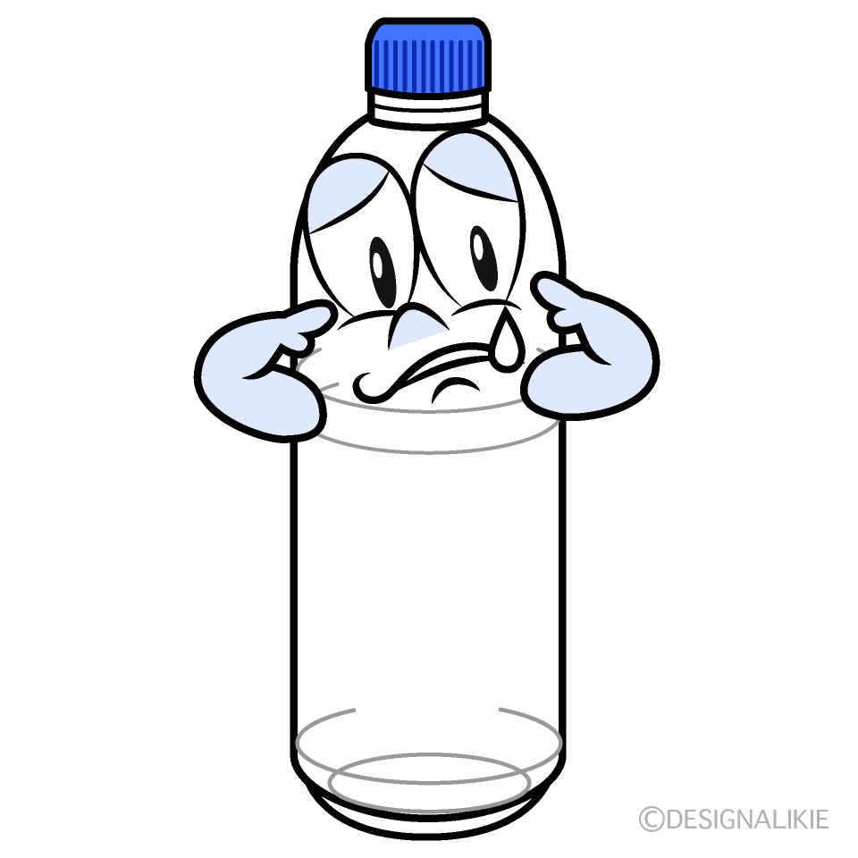 Sad Plastic Bottle Cartoon Character Image