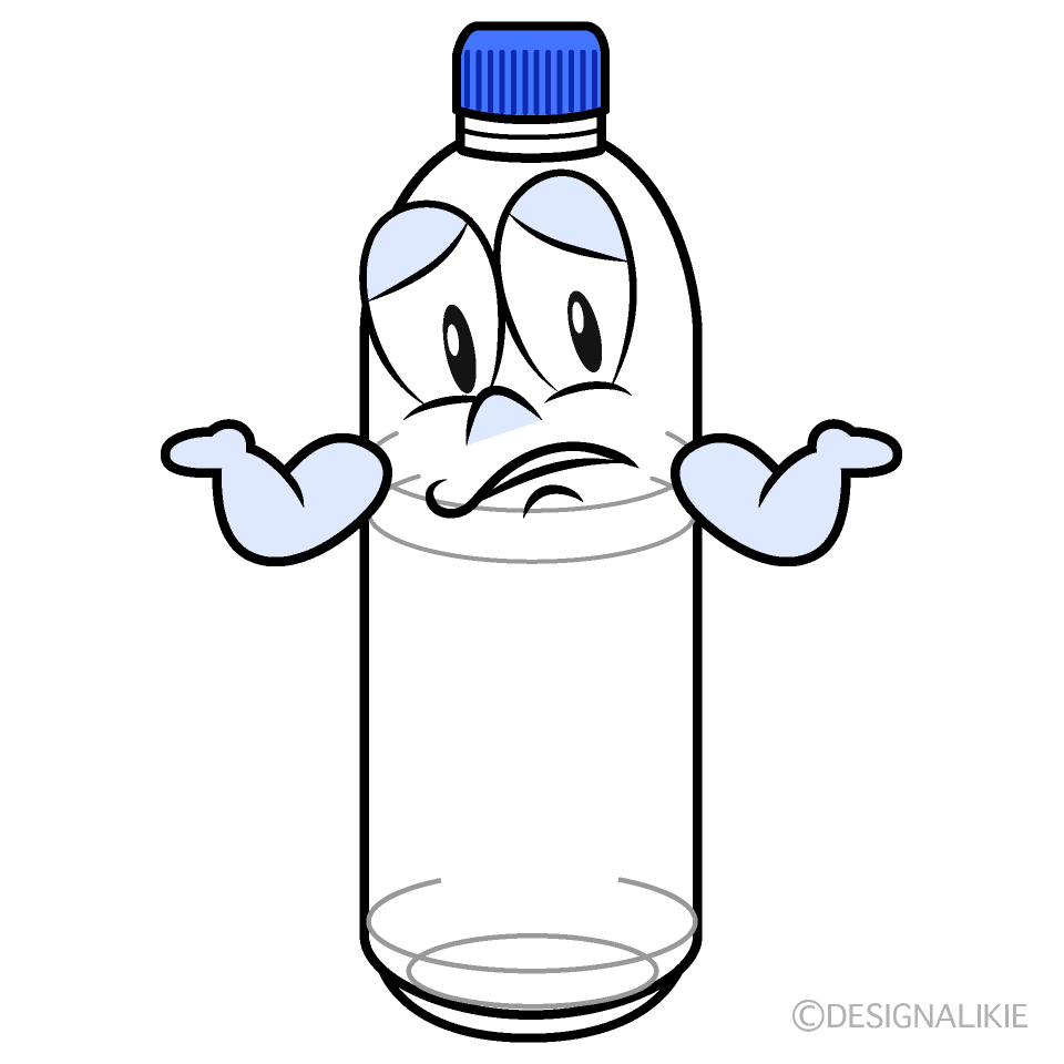 Troubled Plastic Bottle Cartoon Character Image