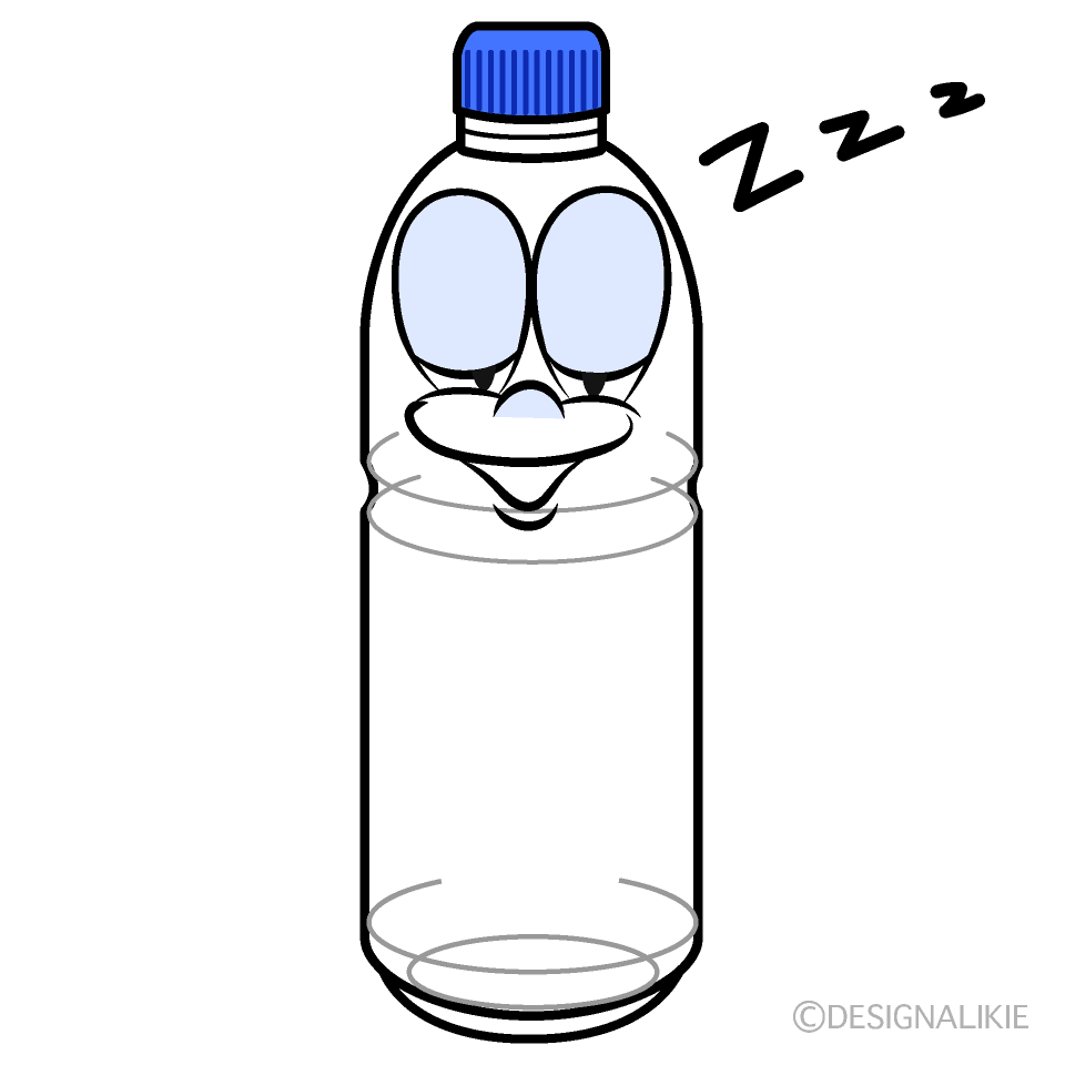 Sleeping Plastic Bottle Cartoon Character Image