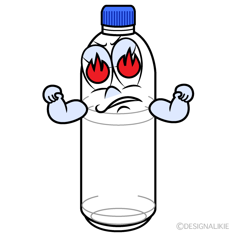 Enthusiasm Plastic Bottle Cartoon Character Image