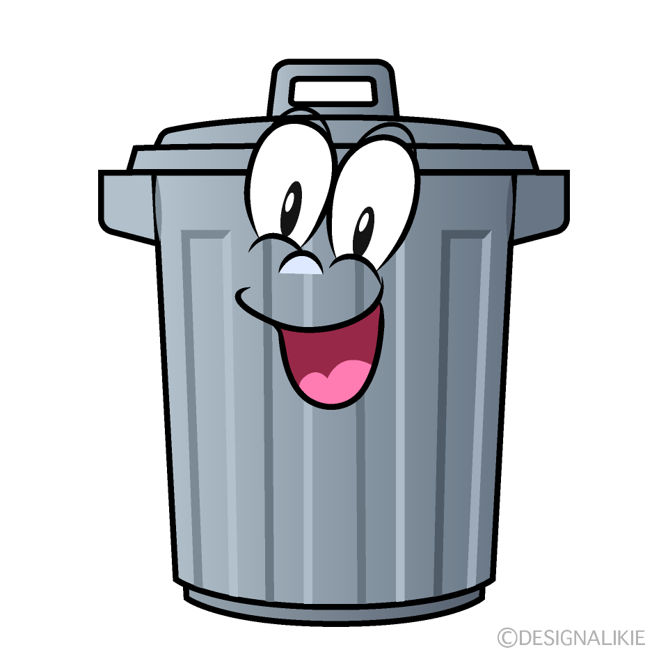 Surprising Trash Can Cartoon Character Image