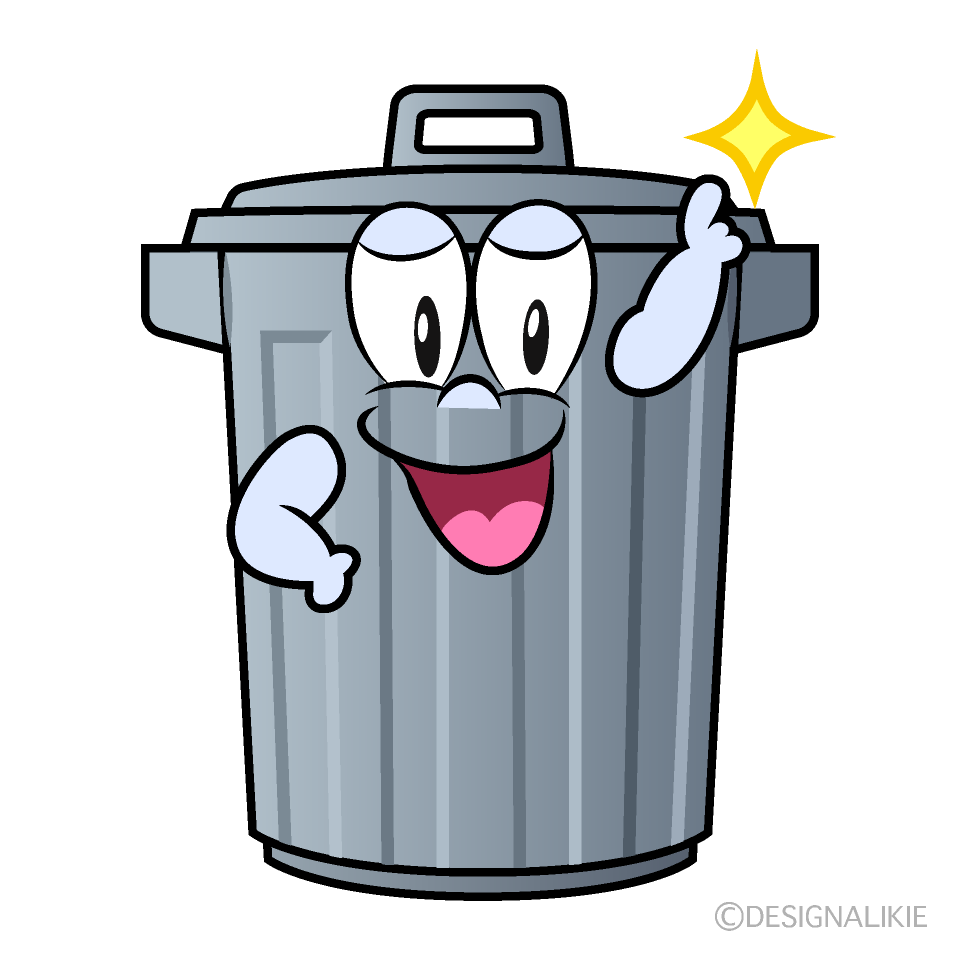 Posing Trash Can Cartoon Character Image