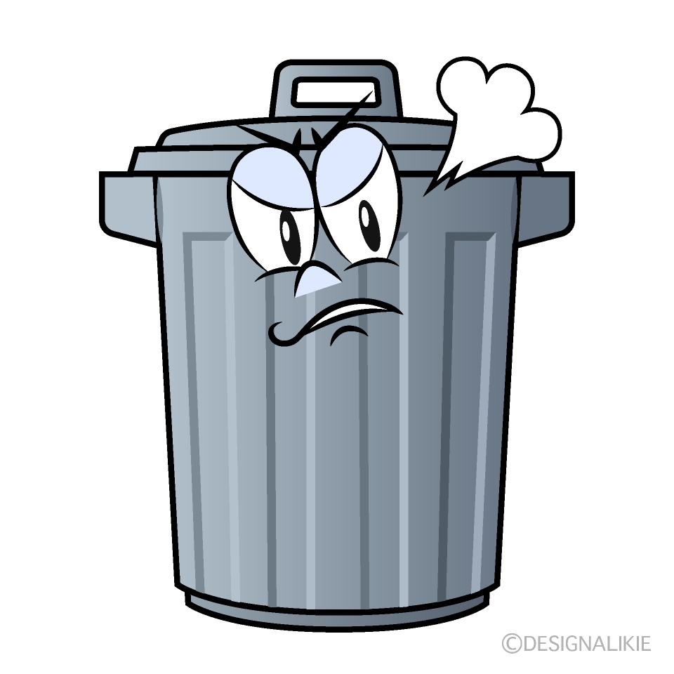 Angry Trash Can Cartoon Character Image