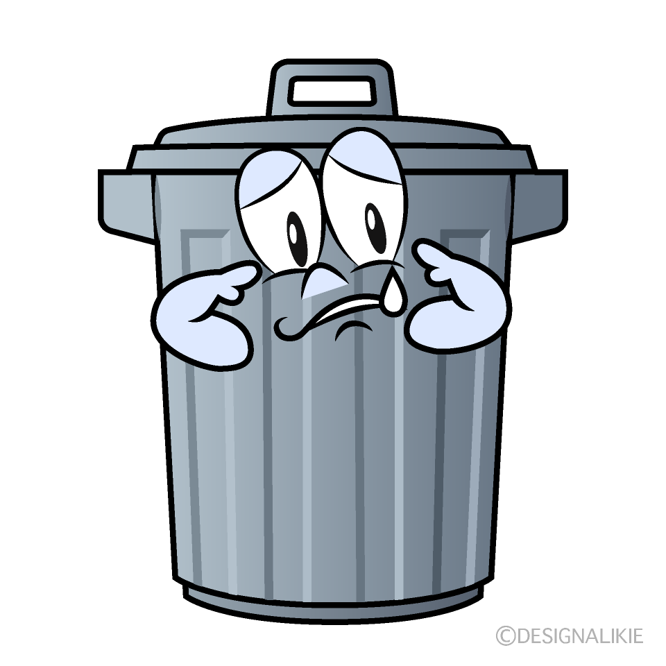 Free Sad Trash Can Cartoon Image | Charatoon