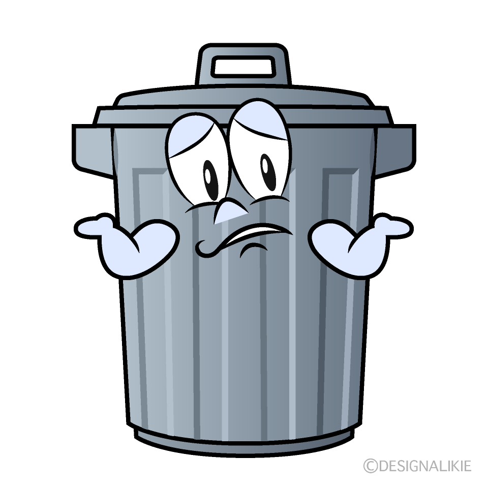 Troubled Trash Can Cartoon Character Image