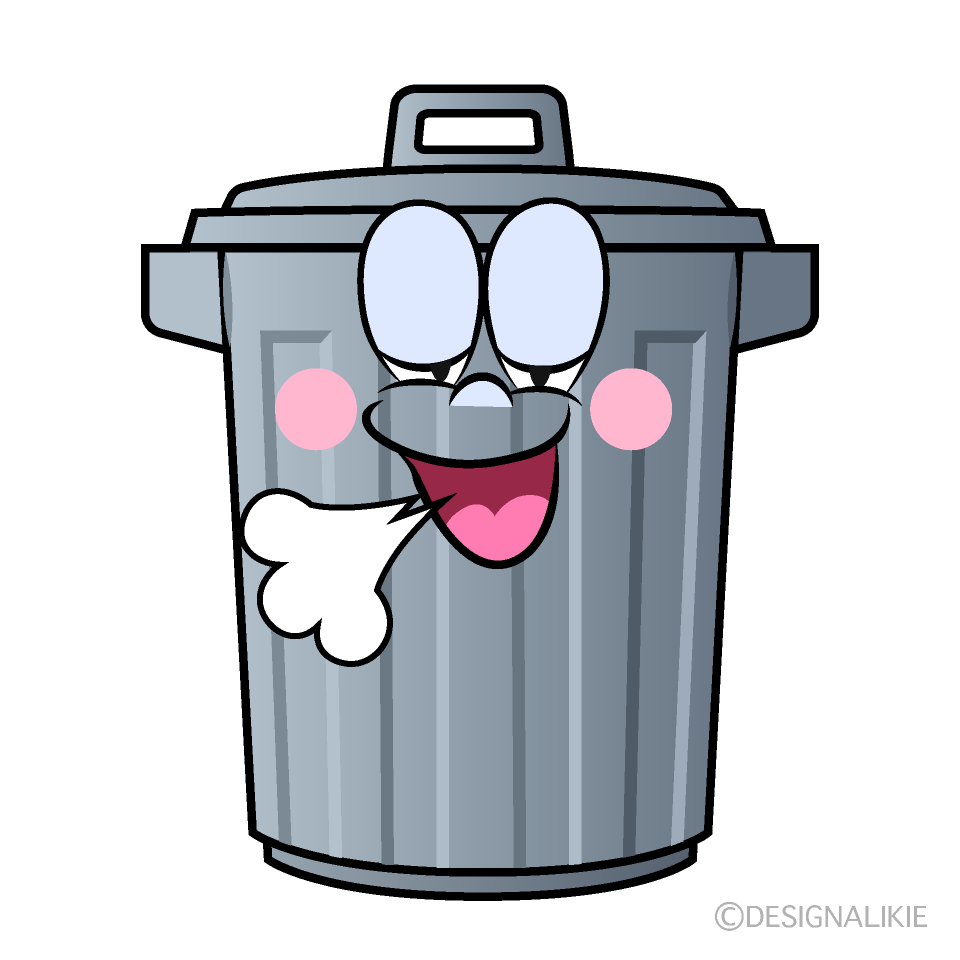 Relaxing Trash Can Cartoon Character Image