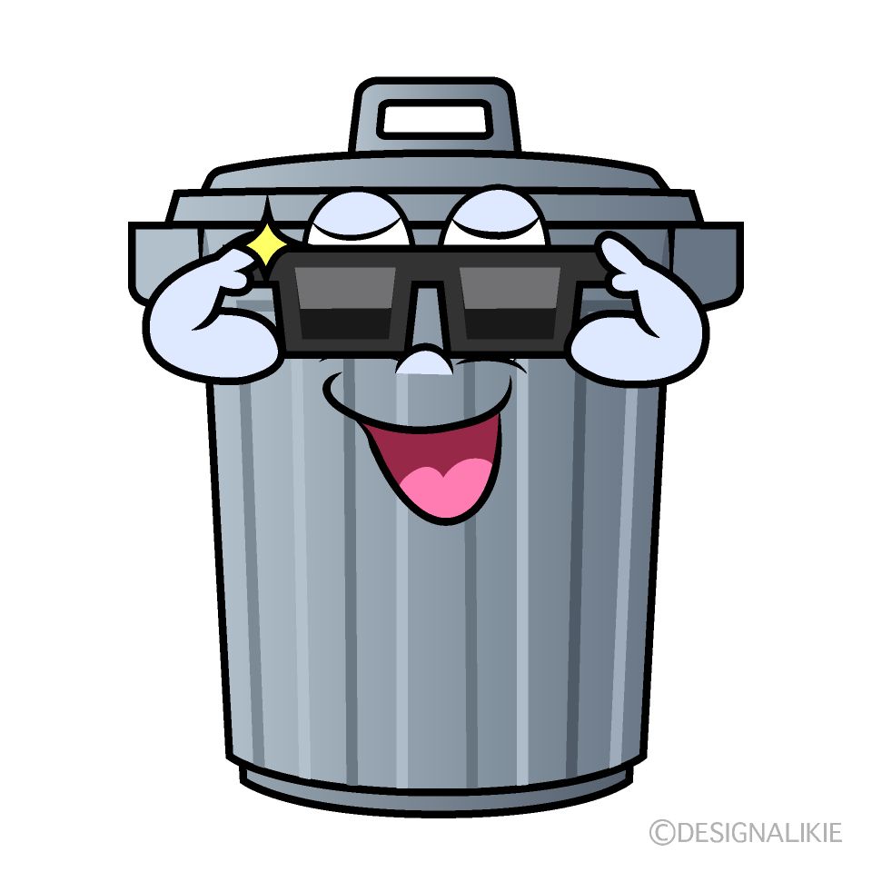 Cool Trash Can Cartoon Character Image