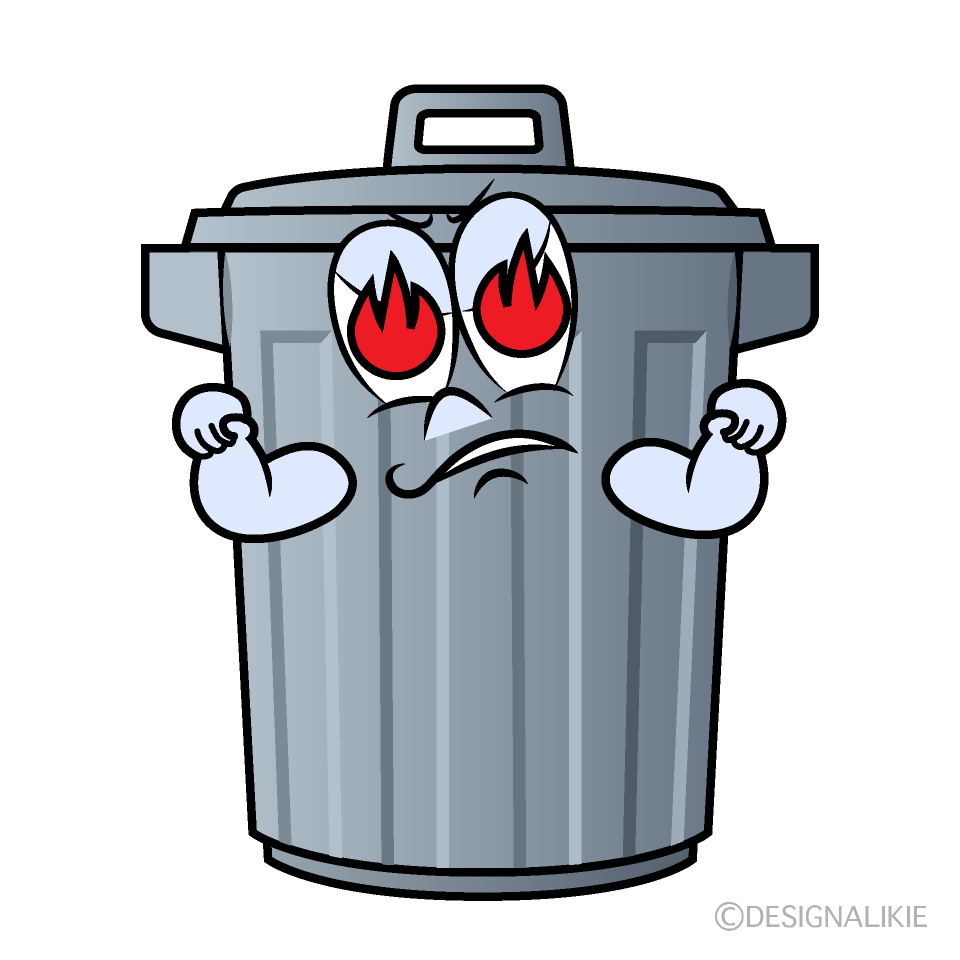 Enthusiasm Trash Can Cartoon Character Image