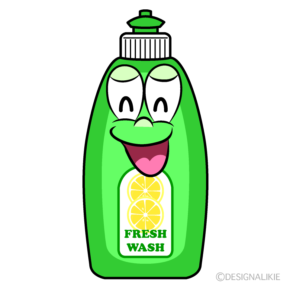 Smiling Dish Soap Cartoon Character Image