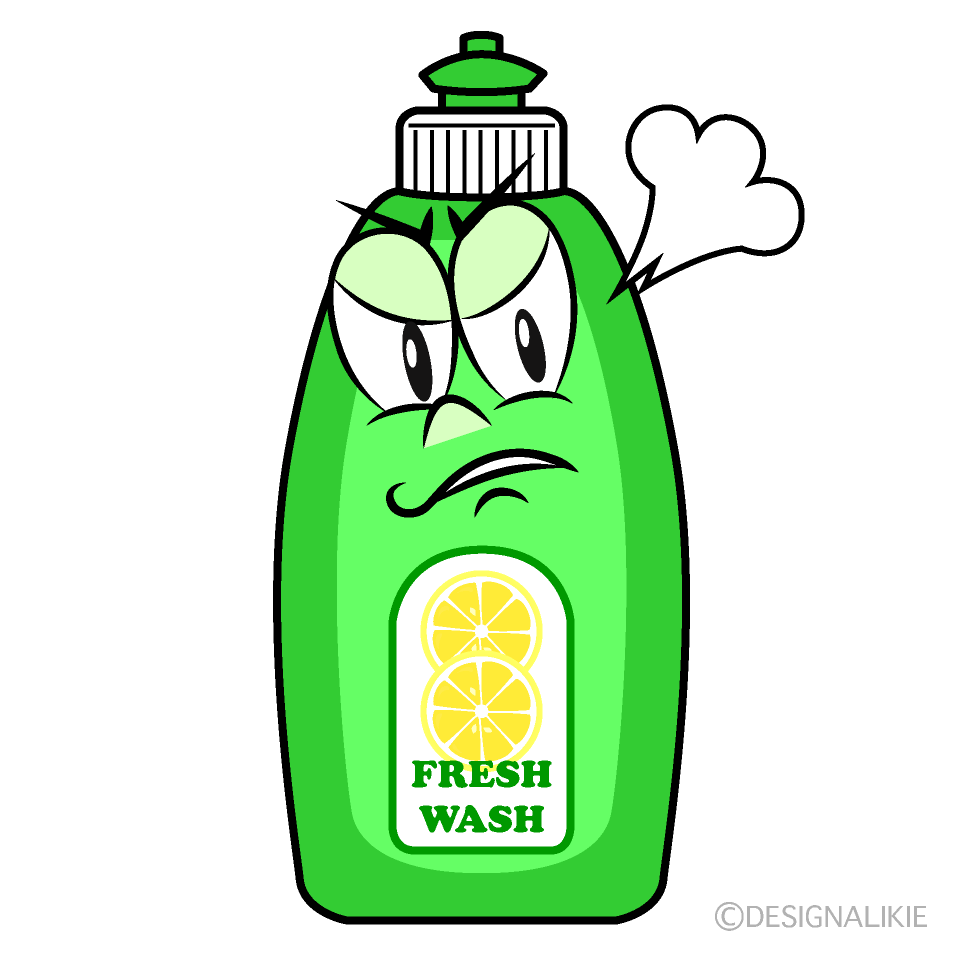 Angry Dish Soap Cartoon Character Image