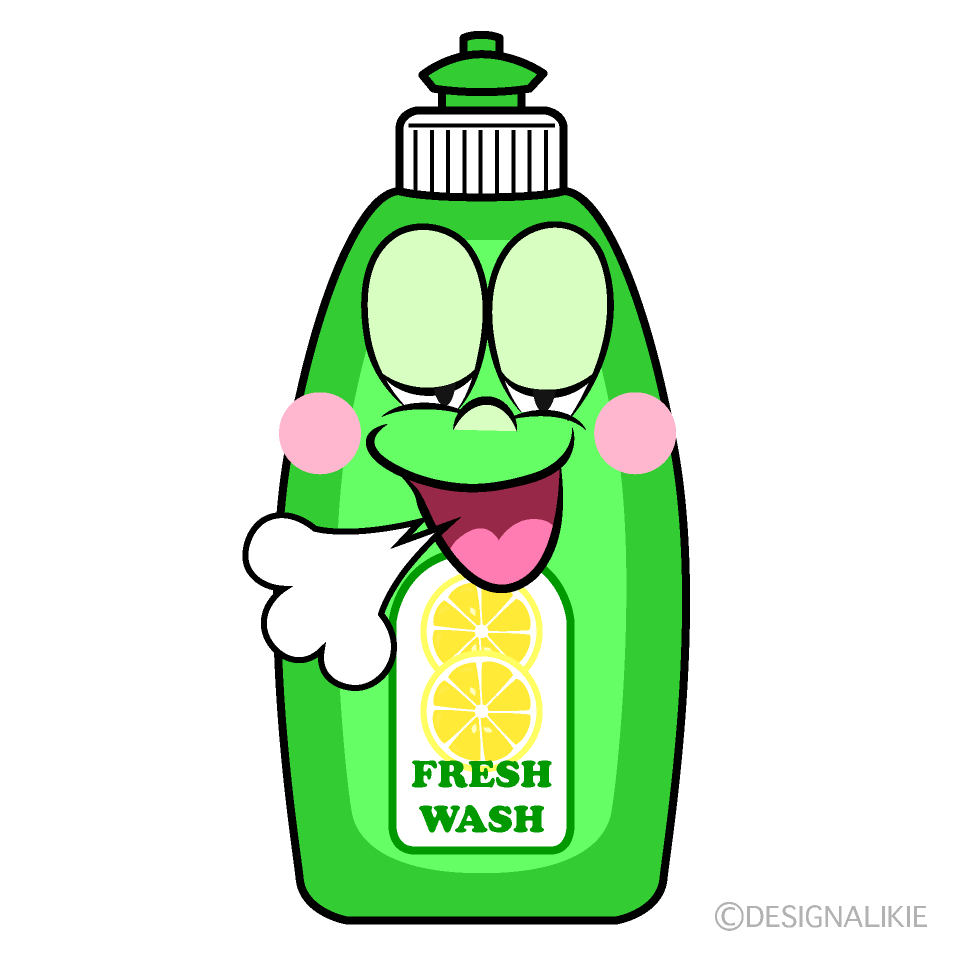 Relaxing Dish Soap Cartoon Character Image