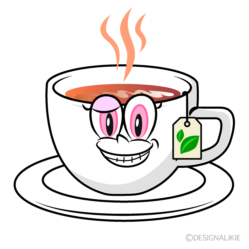 Grinning Tea Cartoon Character Image