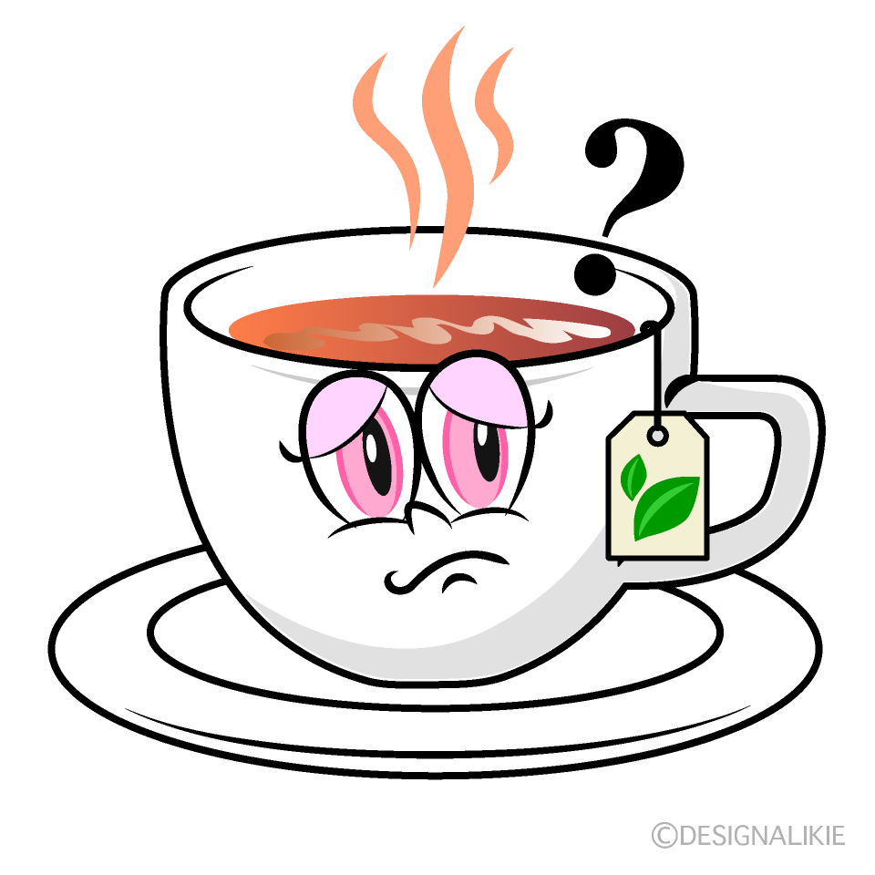 Thinking Tea Cartoon Character Image