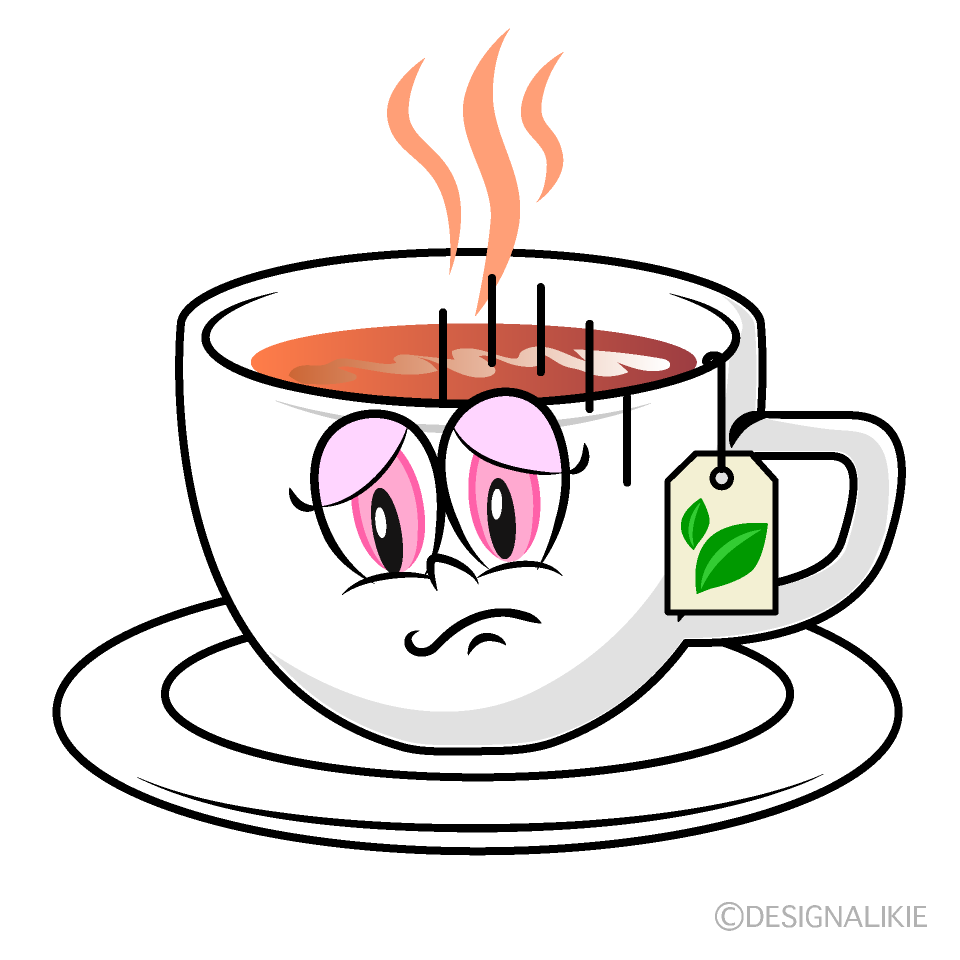 Depressed Tea Cartoon Character Image