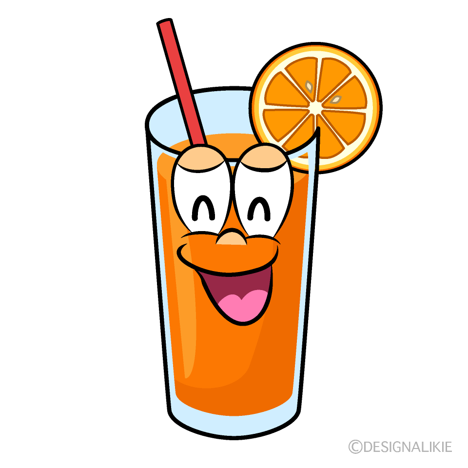 Smiling Orange Juice Cartoon Character Image