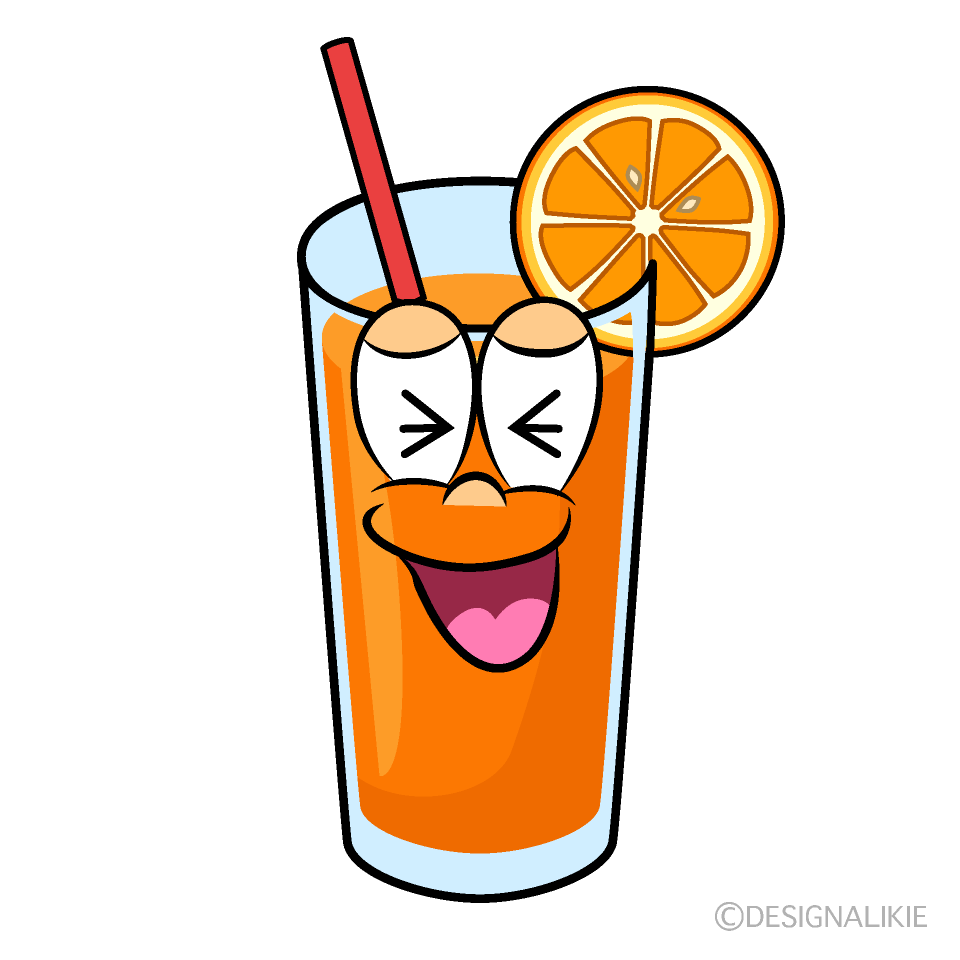 Laughing Orange Juice Cartoon Character Image