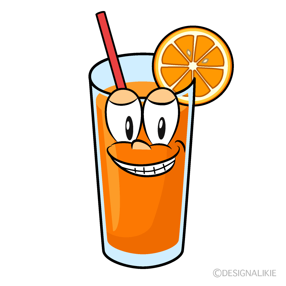 Grinning Orange Juice Cartoon Character Image