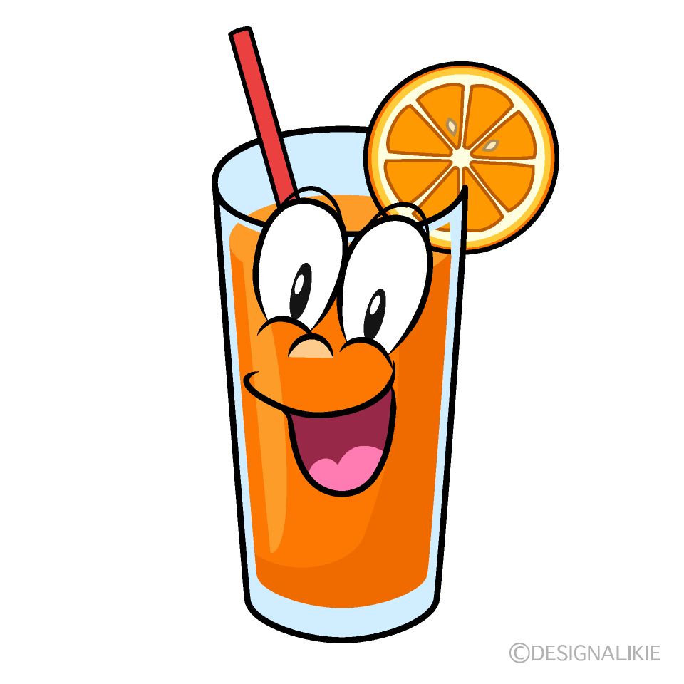 Surprising Orange Juice Cartoon Character Image