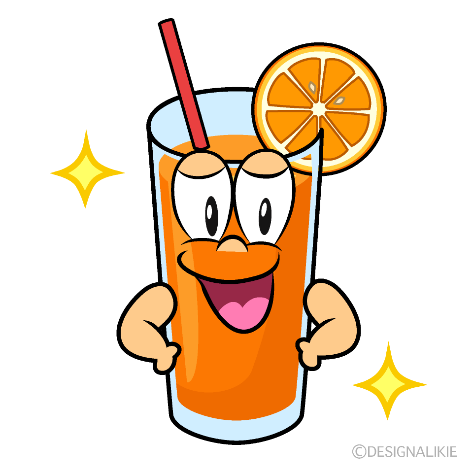 Glitter Orange Juice Cartoon Character Image