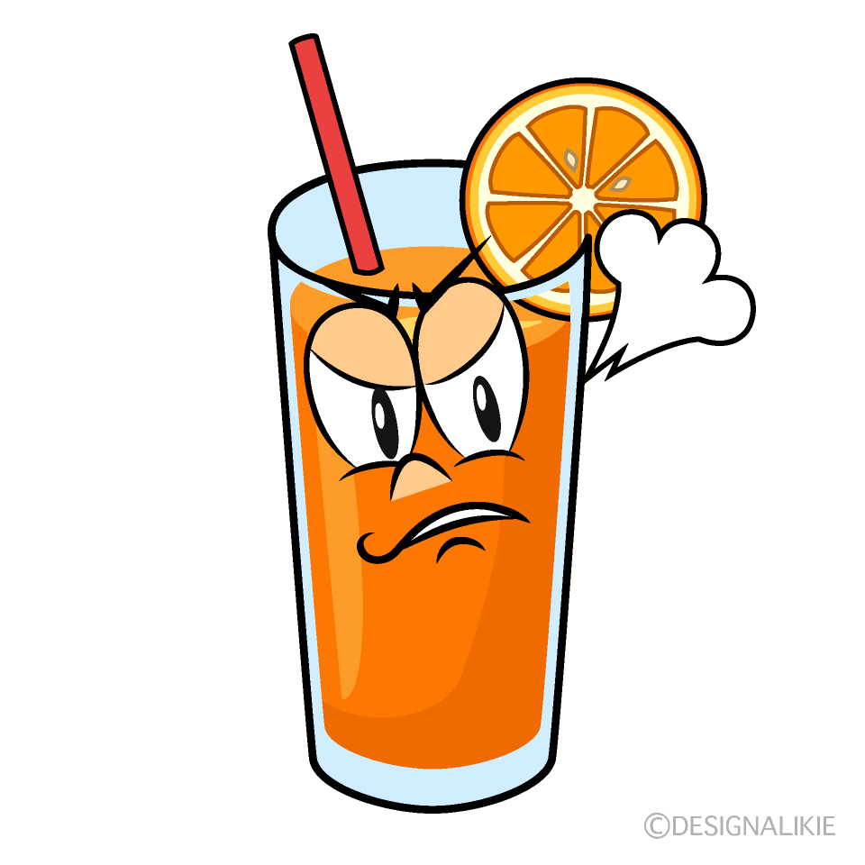 Angry Orange Juice Cartoon Character Image